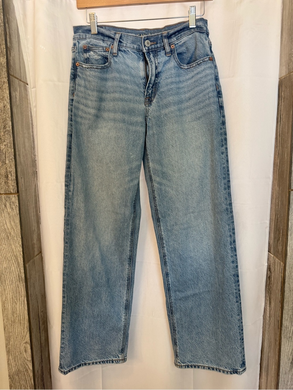 American Eagle Outfitters Light Blue Straight-Leg Jeans